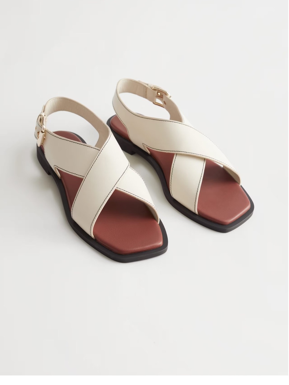 &Other stories cross cross leather sandals